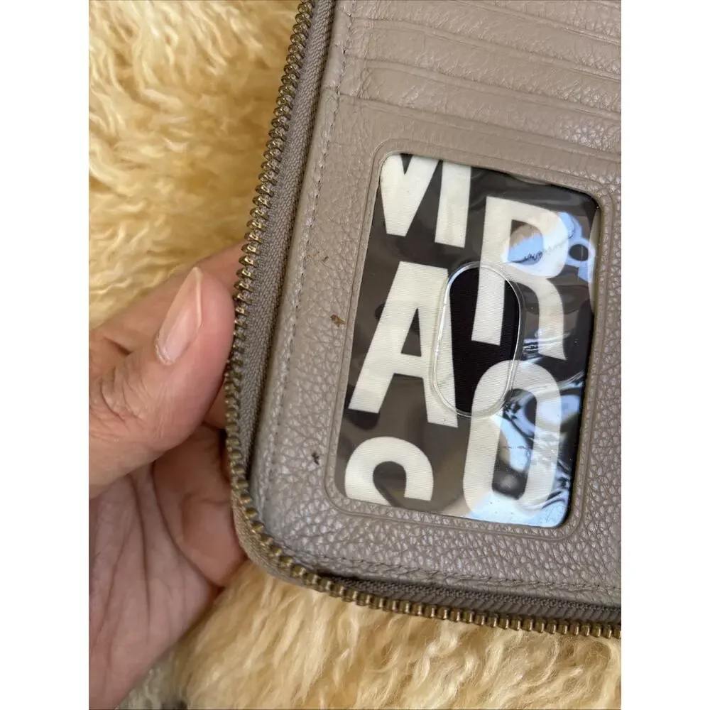 Marc By Marc Jacobs Cement Leather Zip Around Wallet Standard Supply Workwear
